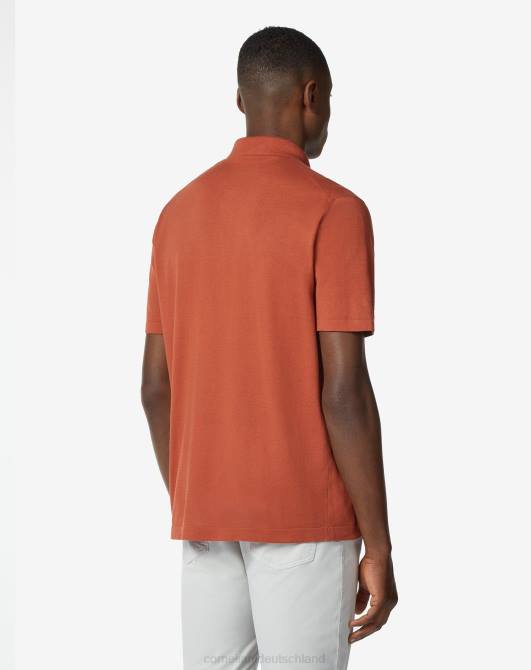 Poloshirt aus ultraleichter Baumwolle mit Reißverschluss Corneliani Männer 8RL0267 gebrannte Siena Kleidung