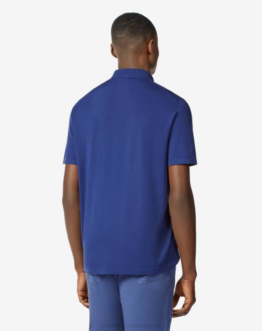 Poloshirt aus ultraleichter Baumwolle mit Reißverschluss Corneliani Männer 8RL0269 hellblau Kleidung