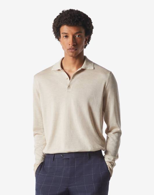 Poloshirt aus ultraleichter Baumwollmischung Corneliani Männer 8RL0277 Beige Kleidung