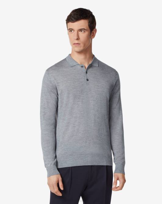 Poloshirt aus ultraleichter Baumwollmischung Corneliani Männer 8RL0283 grau Kleidung