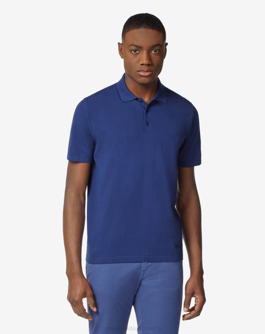 offenes Poloshirt aus ultraleichter Baumwolle Corneliani Männer 8RL0263 Blau Kleidung