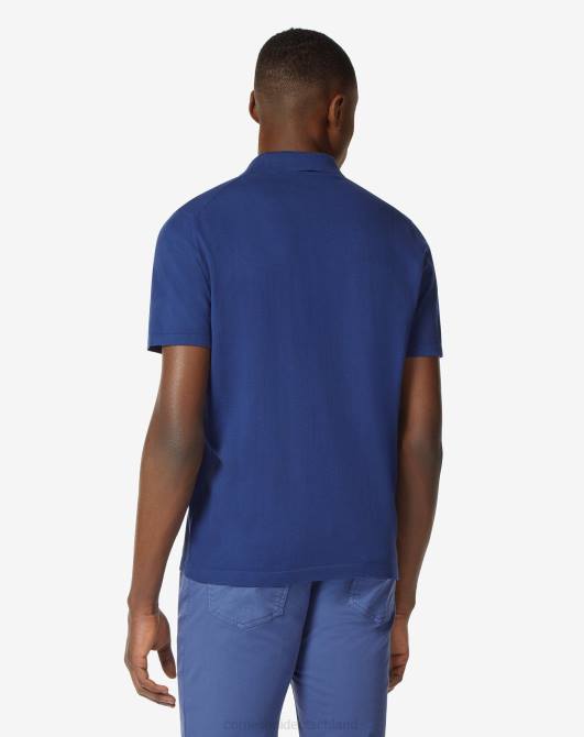 offenes Poloshirt aus ultraleichter Baumwolle Corneliani Männer 8RL0263 Blau Kleidung