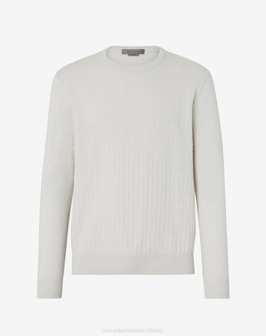 Hellgrauer Pullover mit Rundhalsausschnitt aus Pima-Baumwolle Corneliani Männer 8RL0112 hellgrau Kleidung