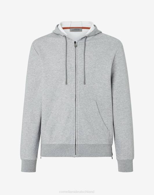 Kapuzenpullover aus doppelseitiger Baumwollmischung Corneliani Männer 8RL0125 Anthrazit Kleidung