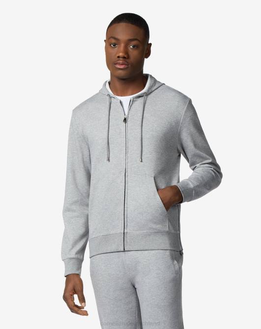 Kapuzenpullover aus doppelseitiger Baumwollmischung Corneliani Männer 8RL0125 Anthrazit Kleidung