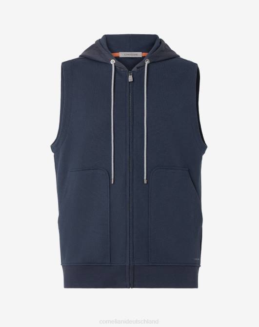 Kapuzenweste aus Baumwolle Corneliani Männer 8RL0155 Navy blau Kleidung