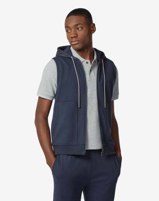 Kapuzenweste aus Baumwolle Corneliani Männer 8RL0155 Navy blau Kleidung