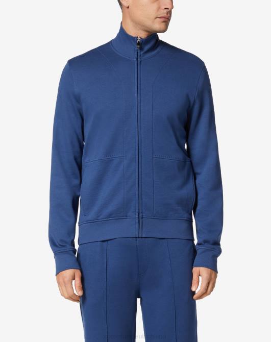 Leichtes Fleece-Sweatshirt mit durchgehendem Reißverschluss Corneliani Männer 8RL0164 Blau Kleidung