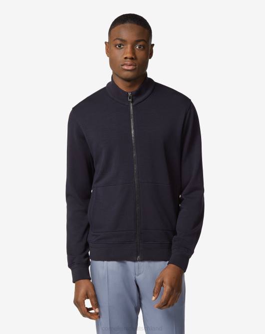 Merino-Pullover mit durchgehendem Reißverschluss Corneliani Männer 8RL0158 Navy blau Kleidung