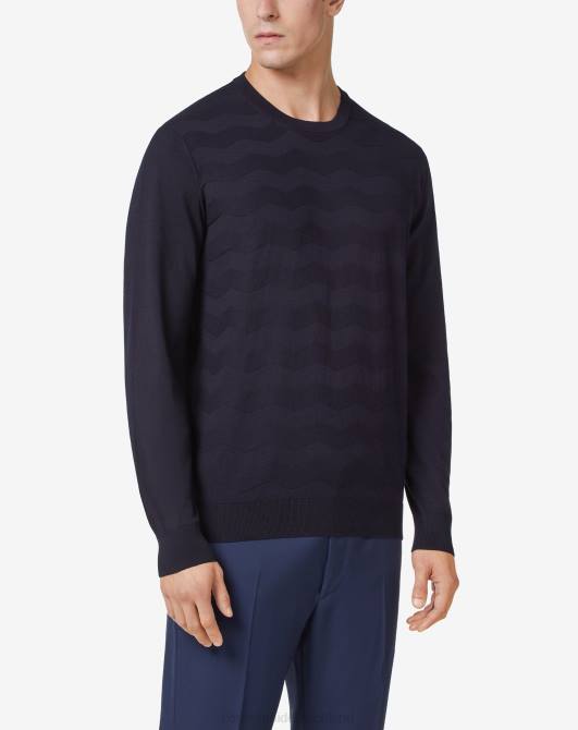 Pullover aus ultraleichter Baumwolle mit Rundhalsausschnitt Corneliani Männer 8RL0121 Blau Kleidung