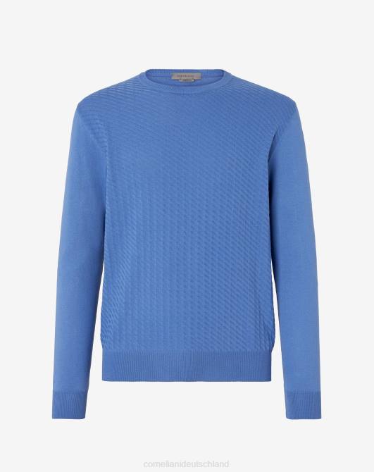 Pullover mit Rundhalsausschnitt aus Pima-Baumwolle Corneliani Männer 8RL0115 Blau Kleidung