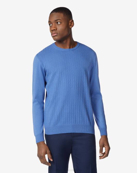 Pullover mit Rundhalsausschnitt aus Pima-Baumwolle Corneliani Männer 8RL0115 Blau Kleidung