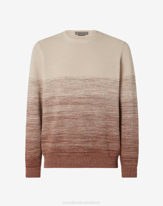 Pullover mit Rundhalsausschnitt und Zopfmuster Corneliani Männer 8RL0123 Naturbeige Kleidung