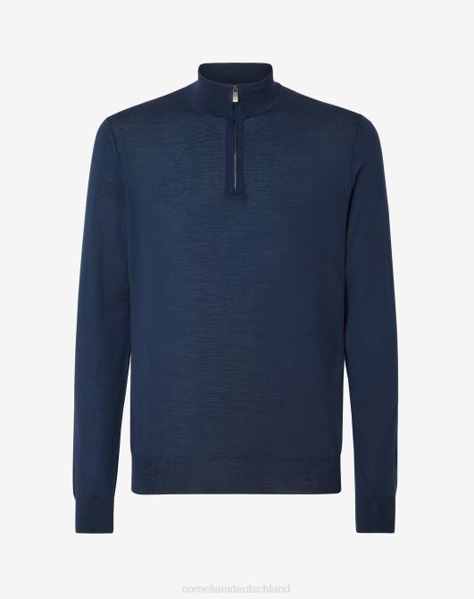 Rollkragenpullover aus 18 gg Merinowolle Corneliani Männer 8RL0135 Königsblau Kleidung