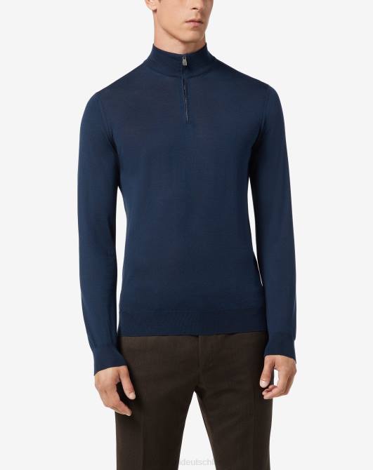 Rollkragenpullover aus 18 gg Merinowolle Corneliani Männer 8RL0135 Königsblau Kleidung