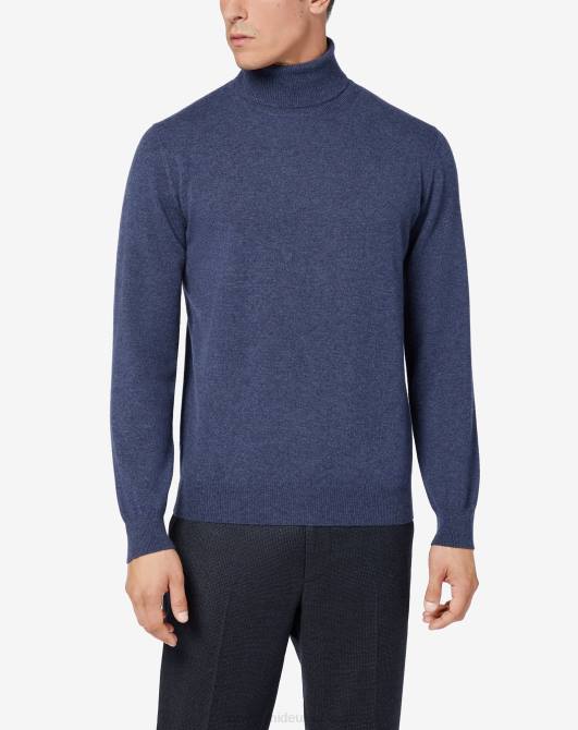 Rollkragenpullover aus reinem Kaschmir Corneliani Männer 8RL0149 Königsblau Kleidung