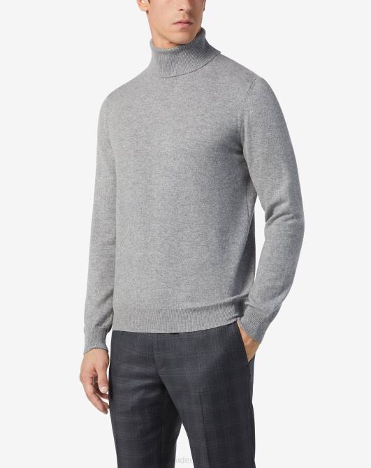 Rollkragenpullover aus reinem Kaschmir Corneliani Männer 8RL0150 blassgrau Kleidung
