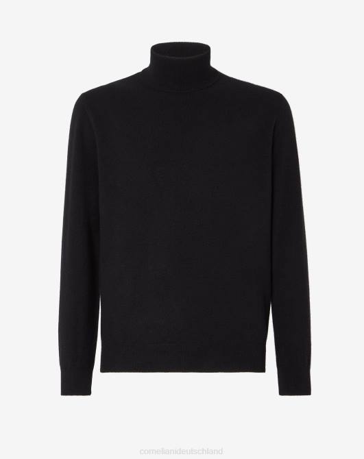 Rollkragenpullover aus reinem Kaschmir Corneliani Männer 8RL0151 Schwarz Kleidung