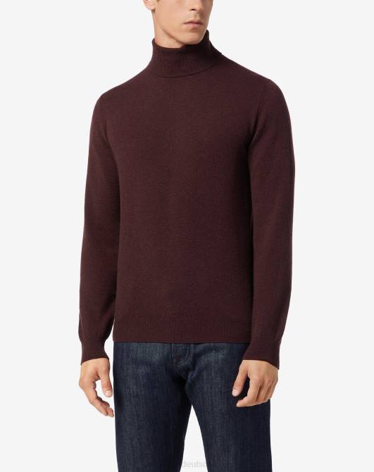 Rollkragenpullover aus reinem Kaschmir Corneliani Männer 8RL0153 Burgund Kleidung