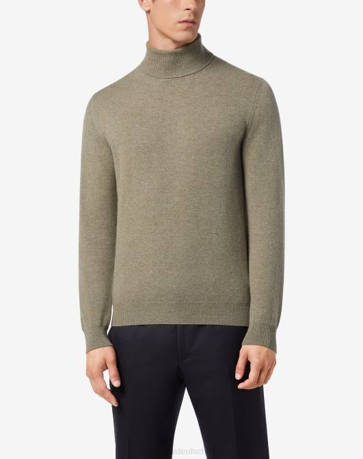 Rollkragenpullover aus reinem Kaschmir Corneliani Männer 8RL0154 Armeegrün Kleidung