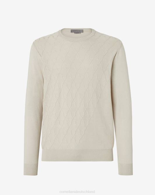 Rundhalspullover aus Baumwolle und Seide Corneliani Männer 8RL0124 Beige Kleidung