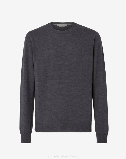Rundhalspullover aus Merinowolle Corneliani Männer 8RL0167 grau Kleidung