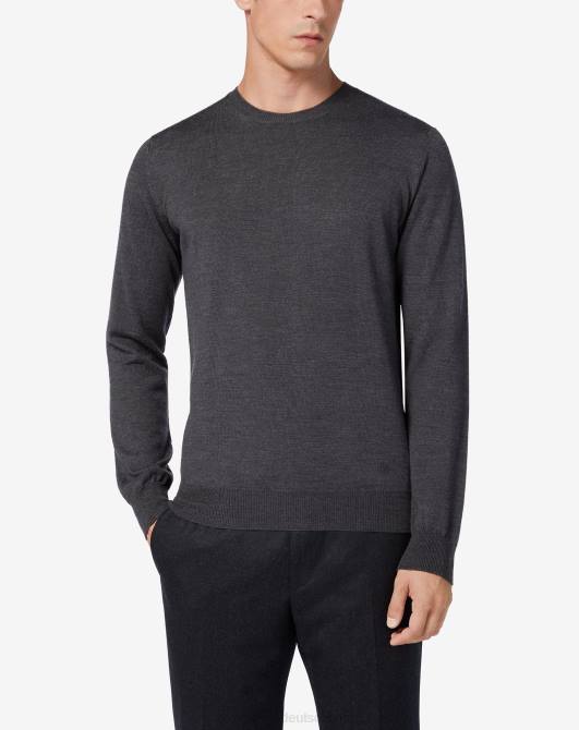 Rundhalspullover aus Merinowolle Corneliani Männer 8RL0167 grau Kleidung