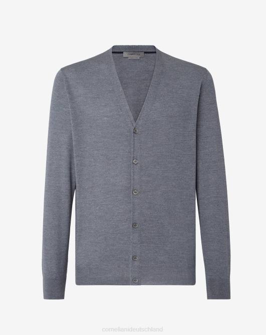 Strickjacke aus 18 gg Merinowolle Corneliani Männer 8RL0136 Melangegrau Kleidung