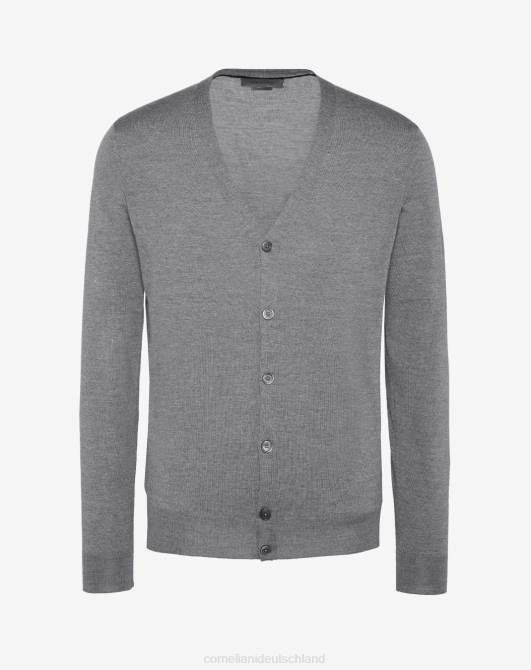 Strickjacke aus Merinowolle Corneliani Männer 8RL0118 grau Kleidung