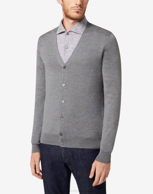 Strickjacke aus Merinowolle Corneliani Männer 8RL0118 grau Kleidung