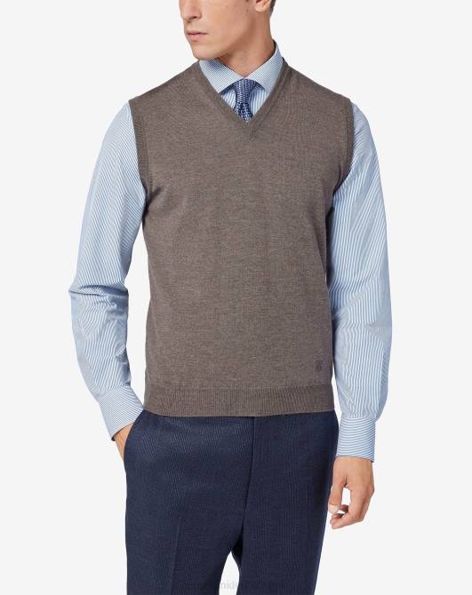 Weste aus Merinowolle Corneliani Männer 8RL0175 Taupe Kleidung