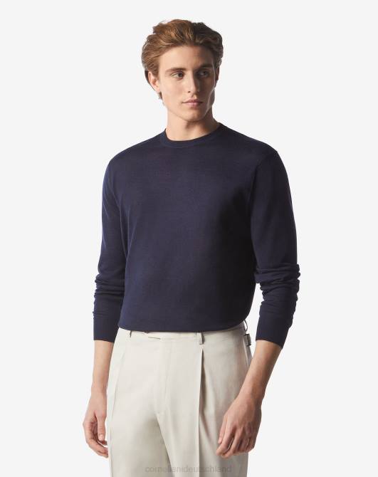 ultraleichte Baumwolle und Seide Corneliani Männer 8RL0133 Navy blau Kleidung