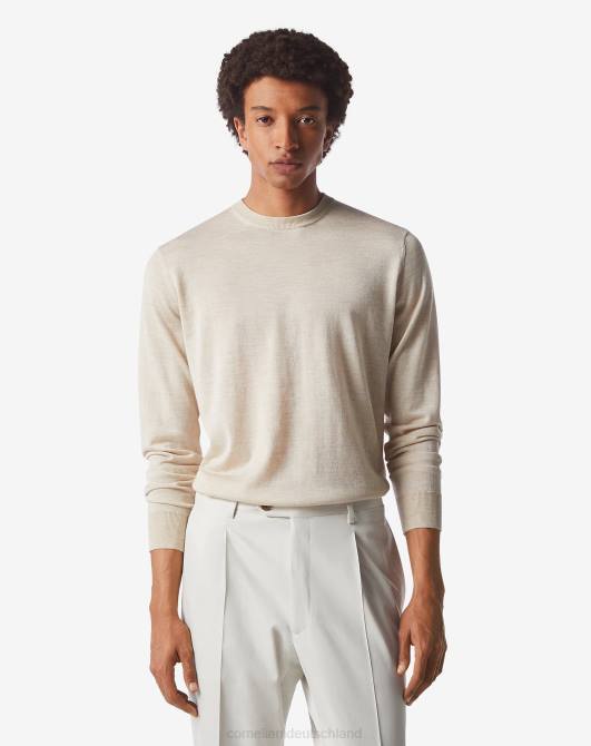 ultraleichter Pullover aus Baumwolle und Seide Corneliani Männer 8RL0138 Beige Kleidung