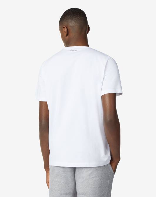 Baumwoll-T-Shirt mit Rundhalsausschnitt und Aufdruck Corneliani Männer 8RL0291 Weiß Kleidung