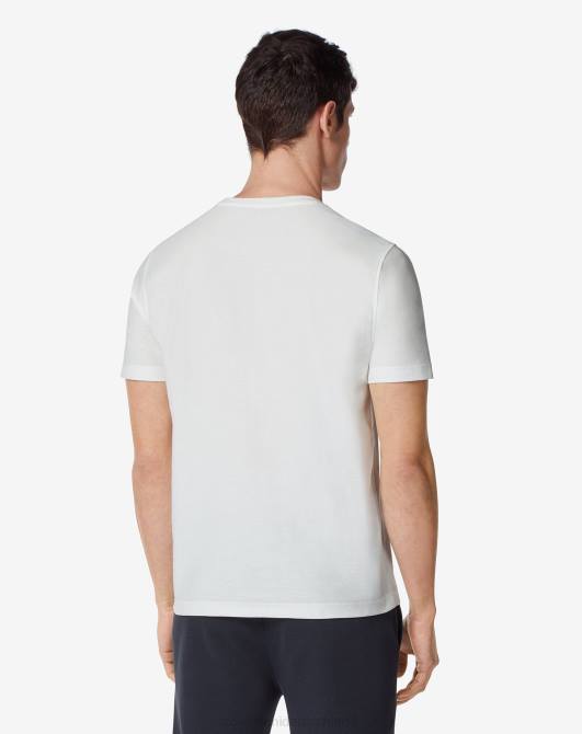 Baumwoll-T-Shirt mit Rundhalsausschnitt und Logo Corneliani Männer 8RL0300 Weiß Kleidung
