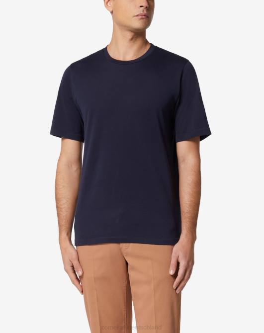 Kreis-Kurzarmpullover Corneliani Männer 8RL0293 Blau Kleidung