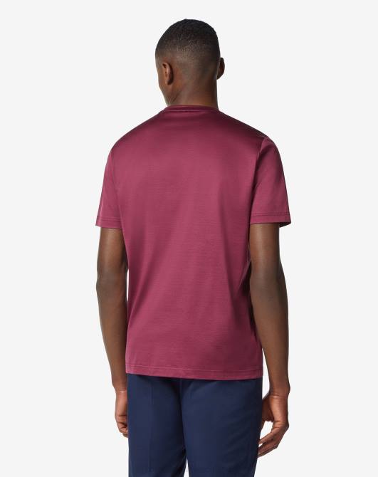 Lisle-Baumwoll-T-Shirt mit Rundhalsausschnitt Corneliani Männer 8RL0297 Lavendel Kleidung
