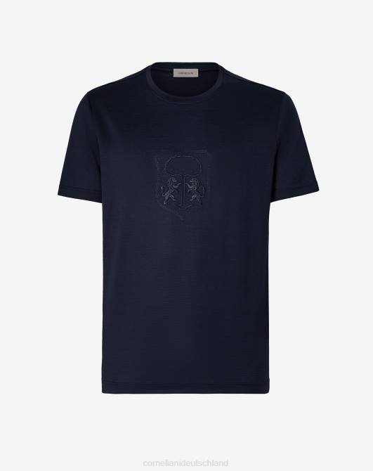 T-Shirt aus mercerisiertem Jersey Corneliani Männer 8RL0299 Blau Kleidung