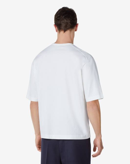 T-Shirt mit Rundhalsausschnitt aus Bio-Baumwolle Corneliani Männer 8RL0302 Weiß Kleidung