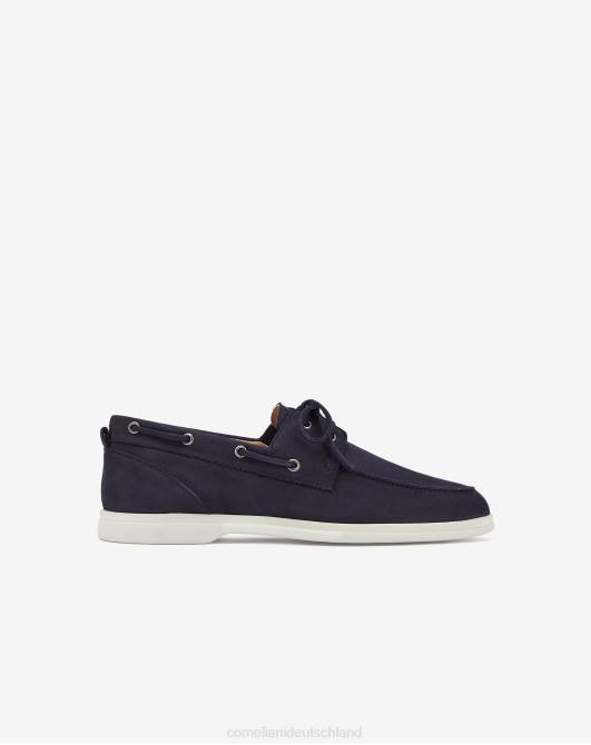 Bootsschuh-Mokassins aus Nubuk Corneliani Männer 8RL0420 Blau Schuhe