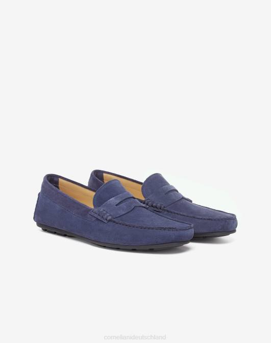 Wildleder-Gummi-Sohlenschuhe Corneliani Männer 8RL0400 Blau Schuhe