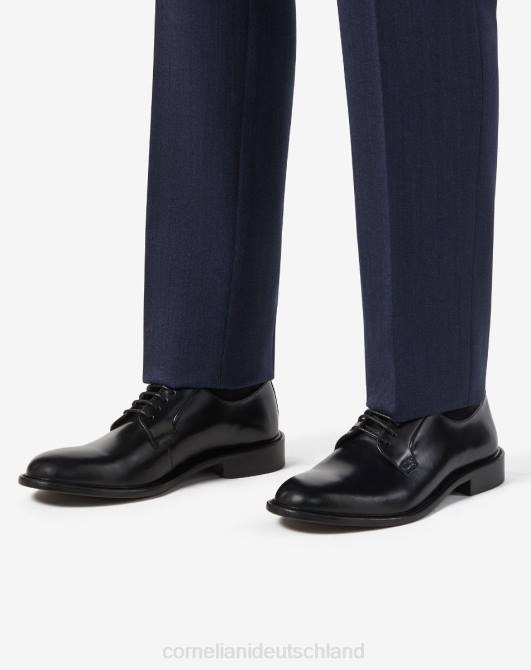 Derby-Schuh aus abgestuftem Kalbsleder Corneliani Männer 8RL041 Schwarz Schuhe