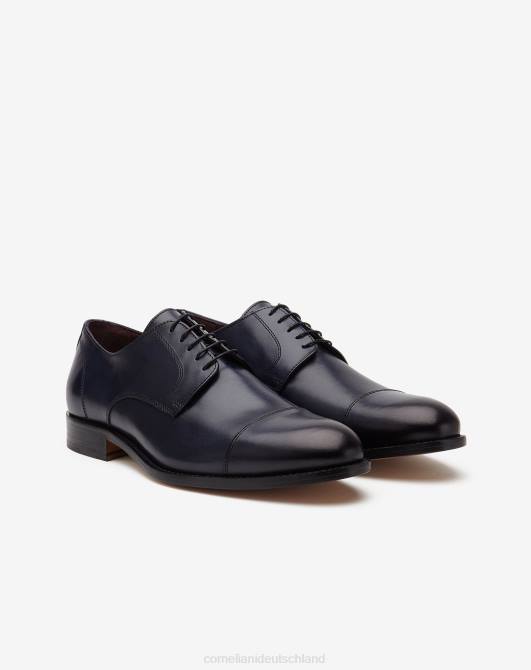 Derby-Schuhe aus Kalbsleder mit Cup-Zehe Corneliani Männer 8RL042 Navy blau Schuhe