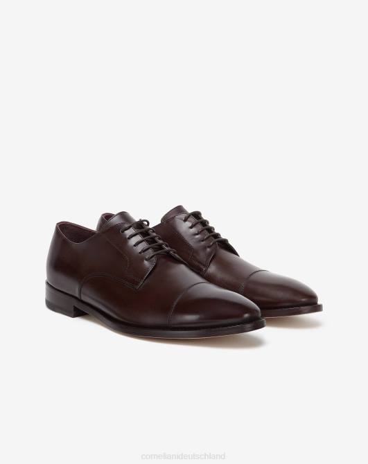 Derby-Schuhe aus Kalbsleder mit Zehenkappe Corneliani Männer 8RL0417 Ebenholz Schuhe