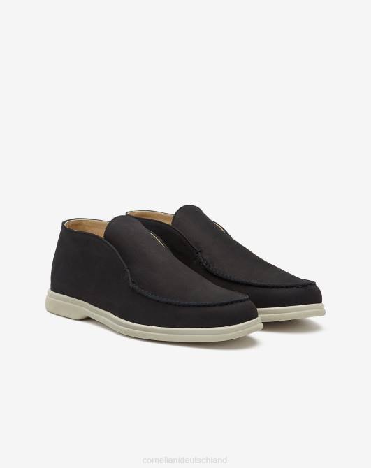Nubuk-Slipper Corneliani Männer 8RL0405 Schwarz Schuhe