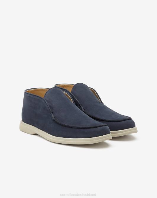 Nubuk-Slipper Corneliani Männer 8RL0406 Navy blau Schuhe