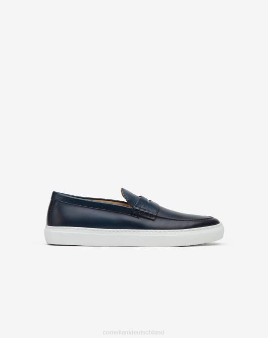 Slip-on aus Kalbsleder Corneliani Männer 8RL0408 Navy blau Schuhe