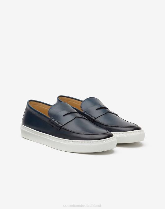 Slip-on aus Kalbsleder Corneliani Männer 8RL0408 Navy blau Schuhe