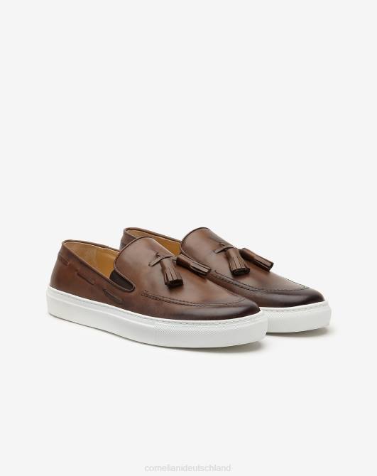 Slipper aus Kalbsleder mit Quasten Corneliani Männer 8RL0409 Hellbraun Schuhe