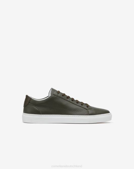 Sneakers mit Hirschleder und Latexsohle Corneliani Männer 8RL0407 Grün Schuhe